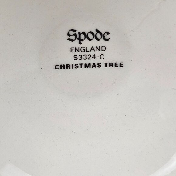 Spode Christmas Tree Candle Stick Holders Finger Loop England S2234-C Retired - Picture 8 of 8